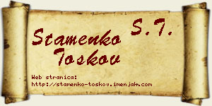 Stamenko Toškov vizit kartica